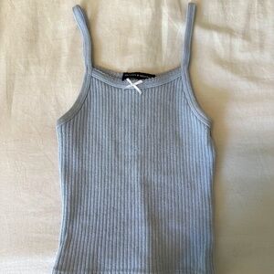 Brandy Melville Tank Top with Bow - Light Blue - One Size